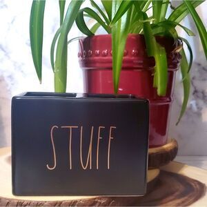 Rae Dunn Black and Gold "Stuff" Organizer